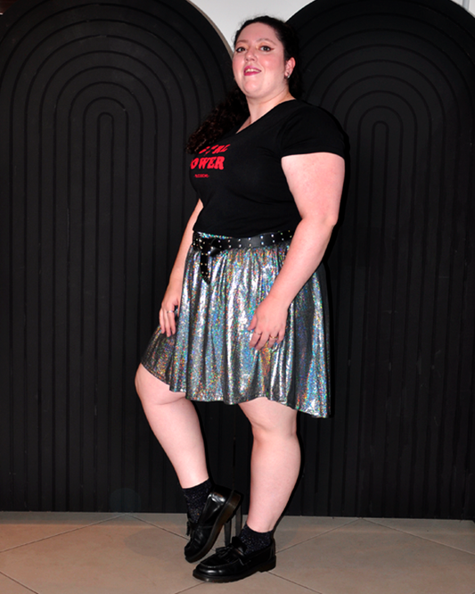 BLUSA GIRL POWER PRETO E VERMELHO