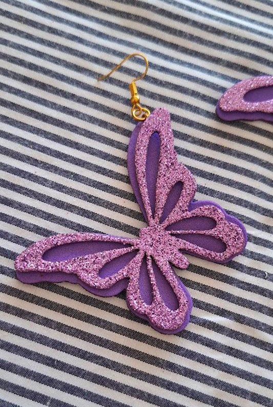 BRINCO BORBOLETA ROXA