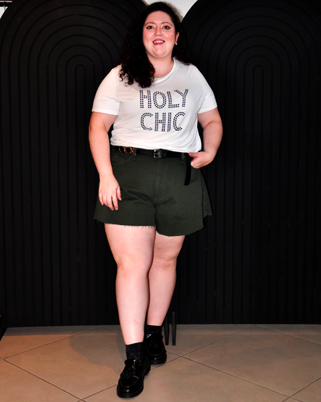 CAMISETA MANGA DOCE HOLY CHIC STRASS BRANCA
