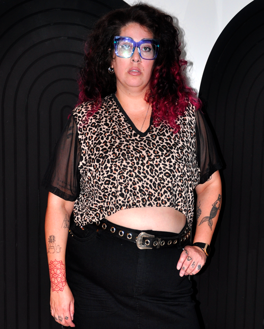 CROPPED ONCINHA TULE MANGA